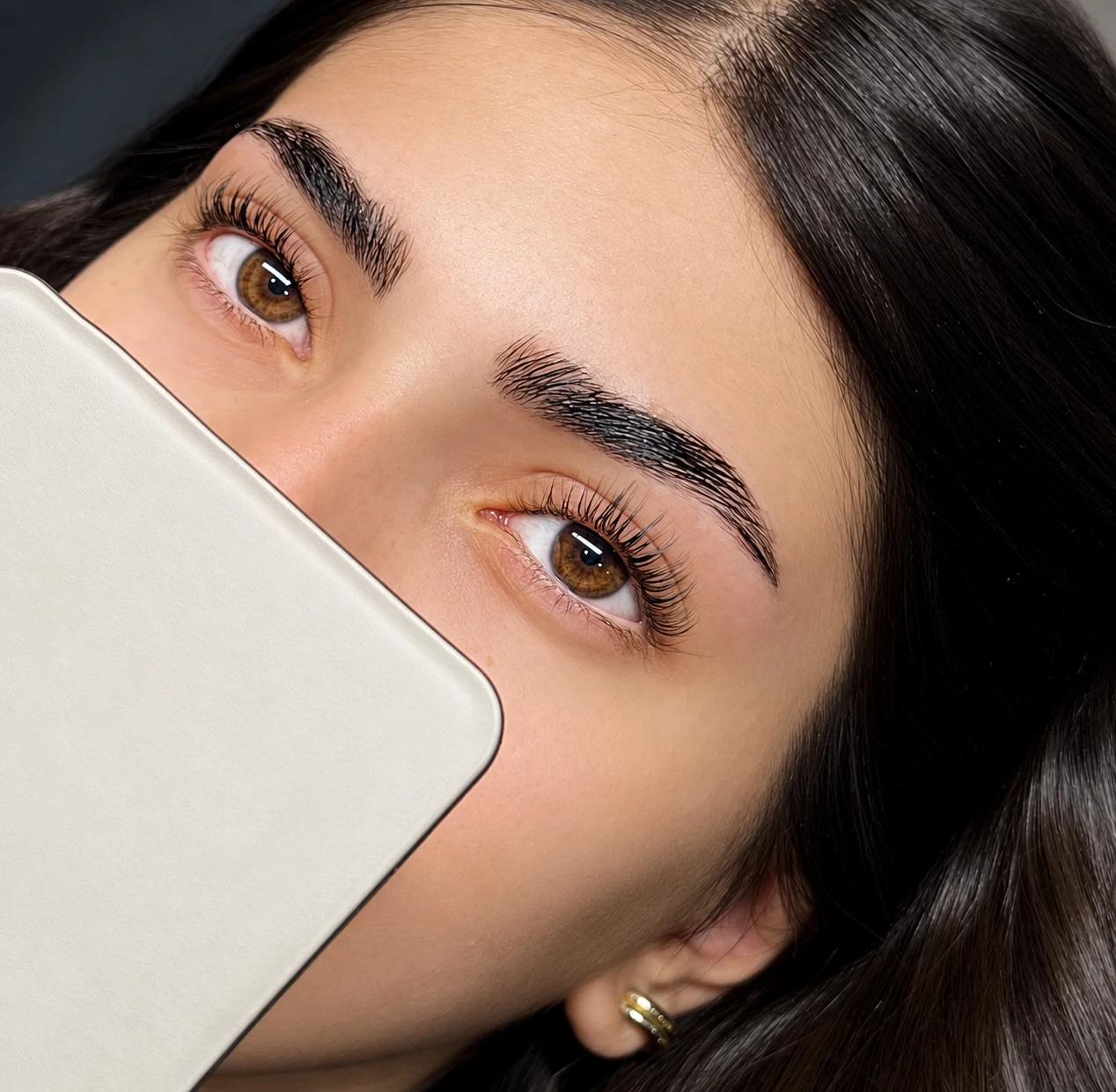 Brow lamination, tint and lash lift